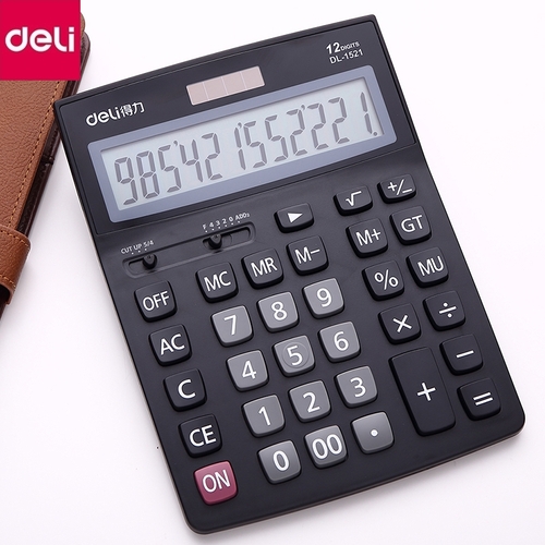 Калькулятор 12-разрядный (deli )  200×155×20 мм/桌面计算器-12位吸卡