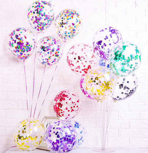 Воздушные шары с конфетти（15.5×7см)/12寸加厚亮片纸屑气球50个/包
