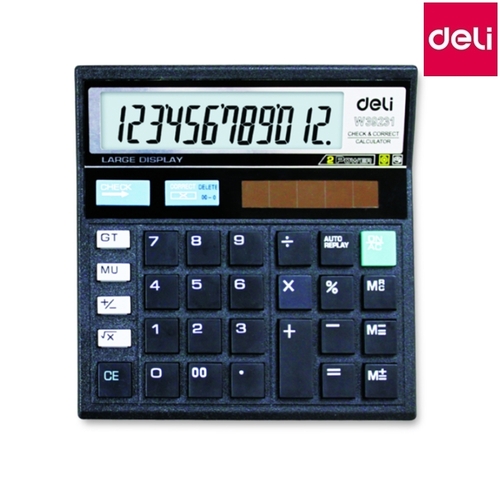 Калькулятор, 12-разрядный（deli） 130×128×20 мм/桌面计算器-12位吸卡