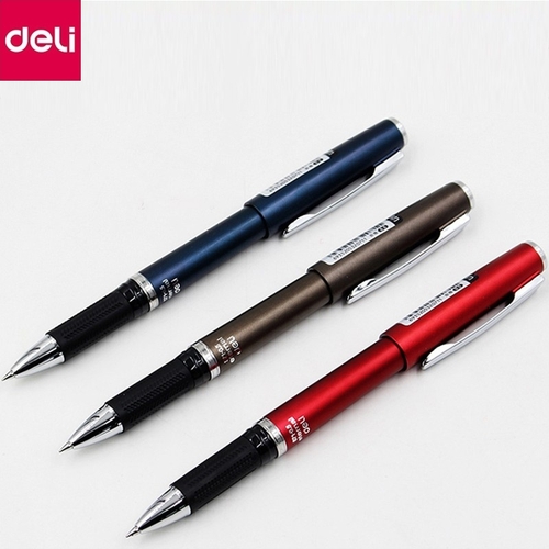 Ручка гелевая чёр. 0,5 мм（deli）/电镀杆中性笔-黑色0.5mm