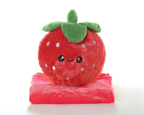 Мягкая игрушка с пледом 40см/毛绒玩具-草莓抱枕