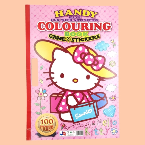 Раскраска с наклейками и образцом 34х49см "Hello Kitty"