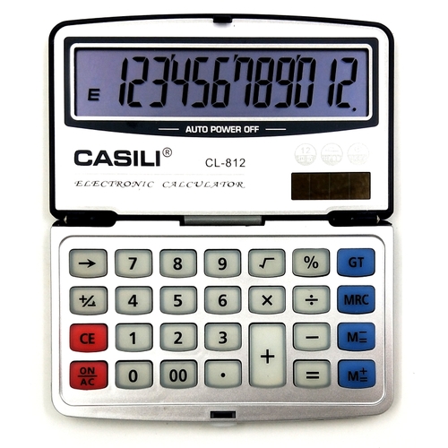 Калькулятор 12-разрядный （CASILI）120×75 мм/翻盖计算器-12位 （CASILI）