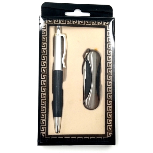 Набор подарочный 2 предмета "Ручка и нож"/2件套装（笔+多功能刀）黑PVC盒
