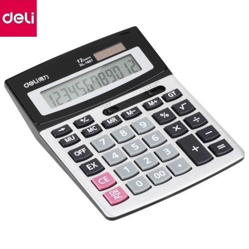 Калькулятор 12-разрядный 200×150×30 мм（deli）/桌面计算器-12位