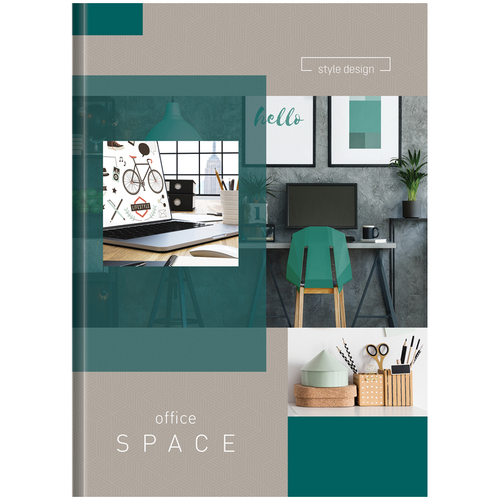 Бизнес-блокнот А4 80л., OfficeSpace "Офис. Office space", матовая ламинация/硬抄本A4-80张