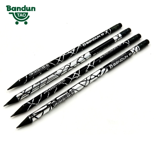 Карандаш чернографитный 2b с ластиком (bandun)/黑芯铅笔-2B（镀银）