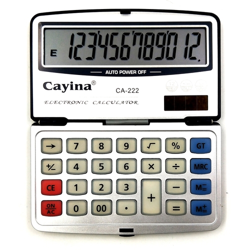 Калькулятор 12-разрядный（CAYINA）120×75 мм/翻盖计算机-12位（CAYINA）