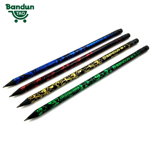 Карандаш чернографитный 2b с ластиком (bandun)/黑芯铅笔-2B（拉丝）