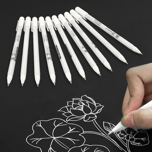 Ручка белая для скречбуков 0.8мм/0.8мм高光笔-白色
