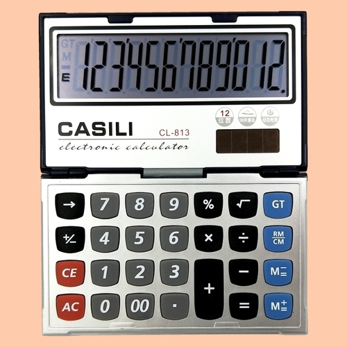 Калькулятор 12-разрядный （CASILI） 120×75 мм/翻盖计算器-12位（卡西利）