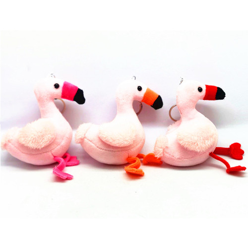 Мягкая игрушка брелок Розовый фламинг 13см