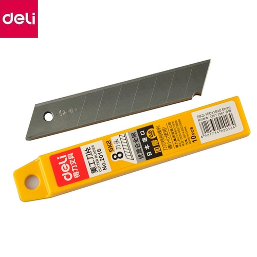 Лезвие для канцелярского ножа 0.6×18×100 мм（deli）/大美工刀片-厚10片