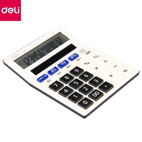 Калькулятор 12-разрядный 150×112.5×29.5 мм（deli）/白色计算器-12位吸卡