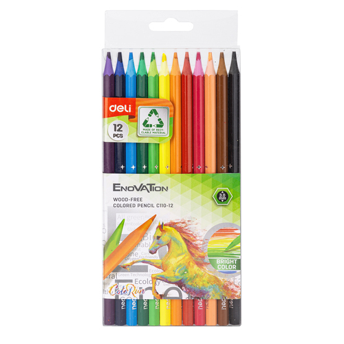 Набор цветных карандашей （deli）/PET盒装无木彩铅2色
