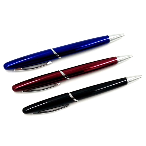 Ручка шариковая  син./铁杆圆珠笔-蓝（电镀三色）