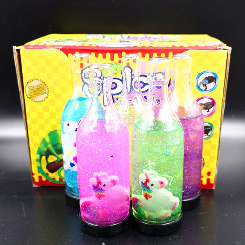 Жидкий лизун в бутылке с игрушкой  4×13см/水晶泥-漂流瓶（小马）