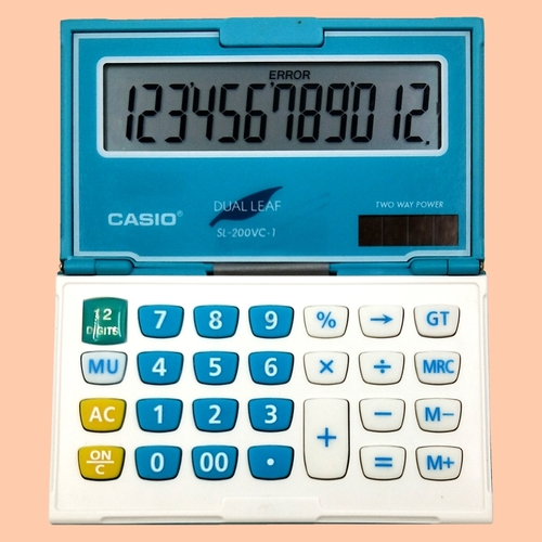 Калькулятор 12 разрядный（CASIO）115×78 мм/翻盖计算器-12位（CASIO）