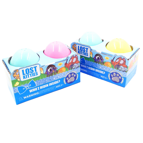 Яйцо с игрушкой +масса для лепки（14.1×7×8.5см）/鸡蛋猫/2个