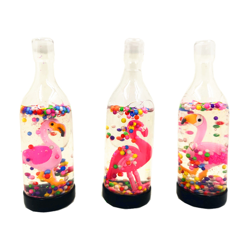 Лизун в бутылке Фламинго 13см/漂流瓶彩球水晶泥