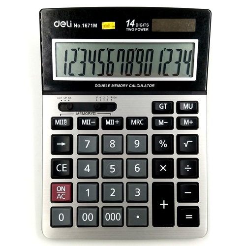 Калькулятор 14-разрядный 185×135×39 мм（deli）/桌面计算器-14位