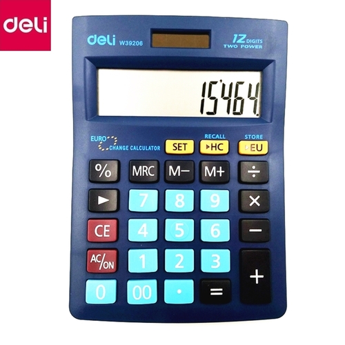 Калькулятор 12-разрядный（deli） 145×115×35 мм/计算器/12位