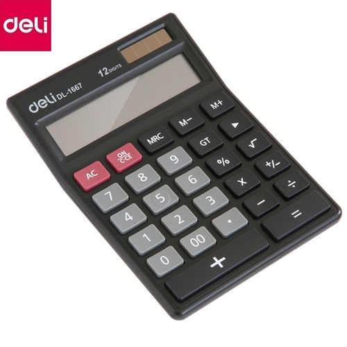 Калькулятор 12-разрядный（deli） 170×128×46.8 мм/计算器-12位