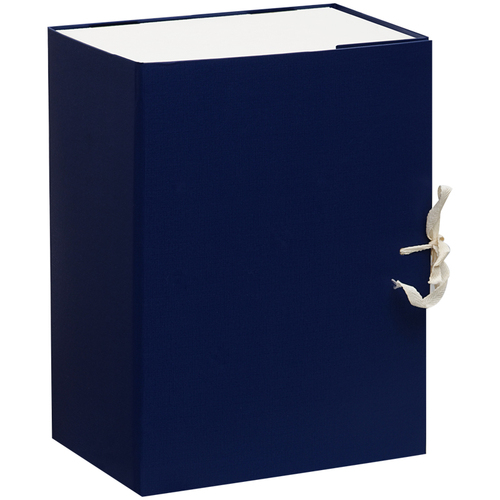 Короб архивный с завязками OfficeSpace разборный, БВ, 150мм, синий клапан МГК/纸卡文件夹深蓝