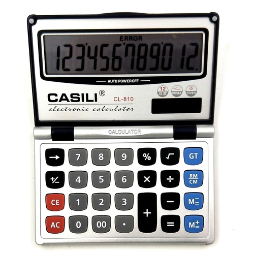 Калькулятор 12-разрядный （CASILI）103×70 мм/翻盖计算器-12位（CASILI）