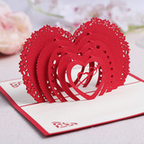 3D поздравительная открытка "Сердце"