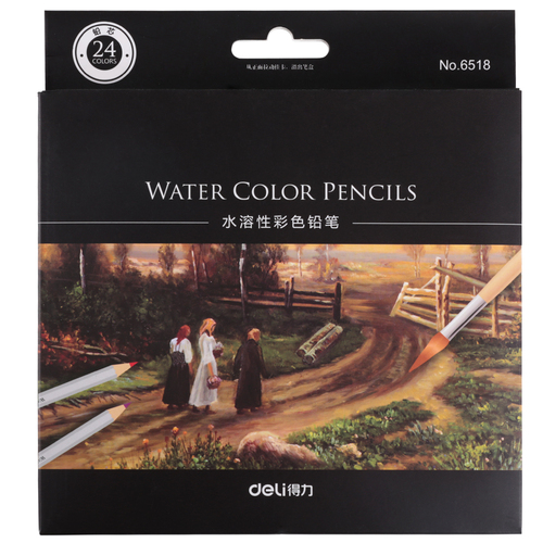 Карандаши акварельные 24 цвета（deli）/水溶性彩铅笔-24色