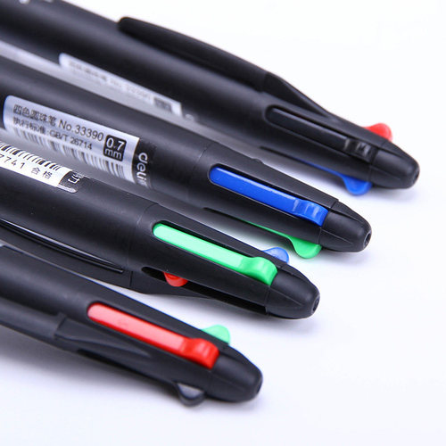 Ручка шариковая многоцветная 0.7 мм（deli）/四色圆珠笔0.7mm子弹头