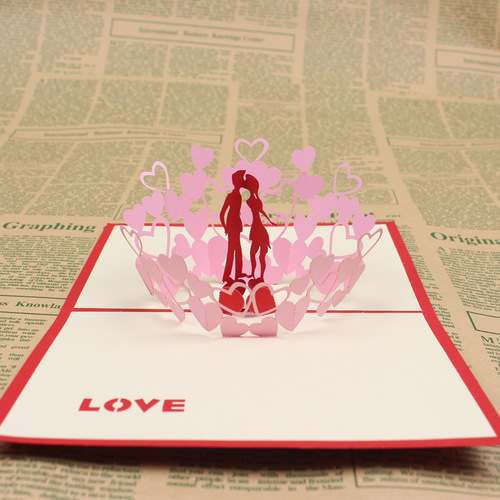 3D поздравительная открытка "Поцелуй"