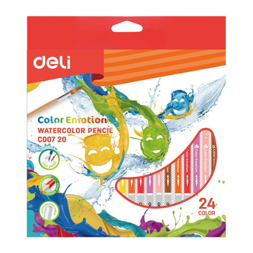 Карандаши цветные акварельные 24 цвета（deli）/24色水溶性彩铅